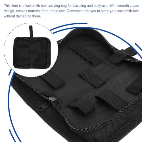2pcs Black Canvas Tool Bag with Multiple Slots and Mesh Pockets for — view 3