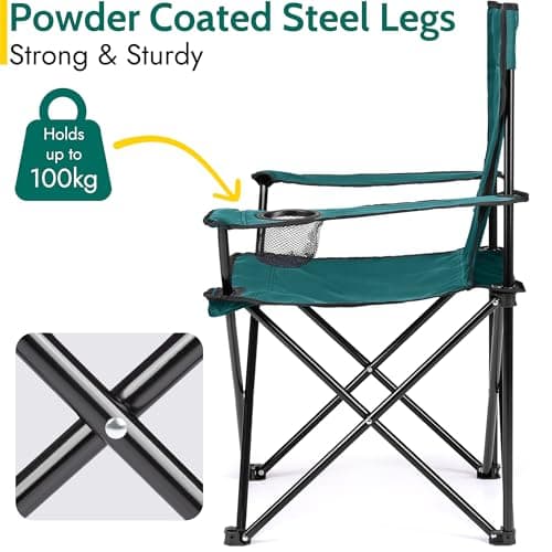 Trail Folding Camping Chair with Cup Holder, Teal — view 4