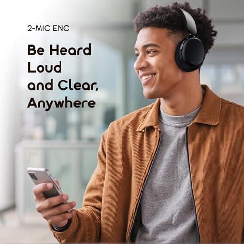 Oraimo Active Noise Cancelling Headphones, Bluetooth Headphones Over Ear, Wireless Headphones 65 Hours Playtime & Bluetooth 5.4 with Deep Bass, Foldable Lightweight, Fast Charging Travel/Work/Phone — view 3