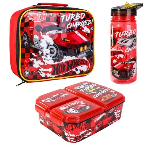 Hot Wheels Kids Lunch Box Set – School & Travel Snack Boxes Set of 3