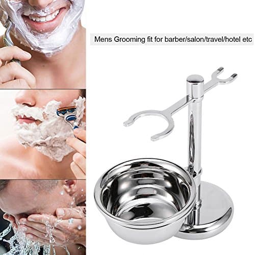 Men's Shaving Set Stainless Steel Shaver Brush & Safety Holder Set with Soap Bowl Luxury Male Shaving Kit Father's Gift for Home Salon Travel Bathroom — view 4
