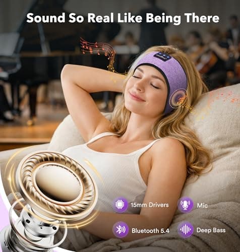 MUSICOZY Sleep Headphones Headband Bluetooth 5.4 Cool for Sleep & Sport — view 3