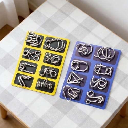 Educational Wire Metal Puzzle Set Brain Teaser Game Metal Puzzle Set For In — view 5