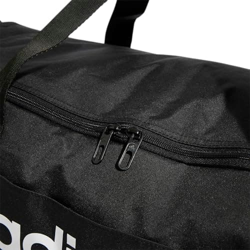 adidas Unisex Essentials Linear Duffel Bag Duffel Bag, Black/Black/White, M — view 6