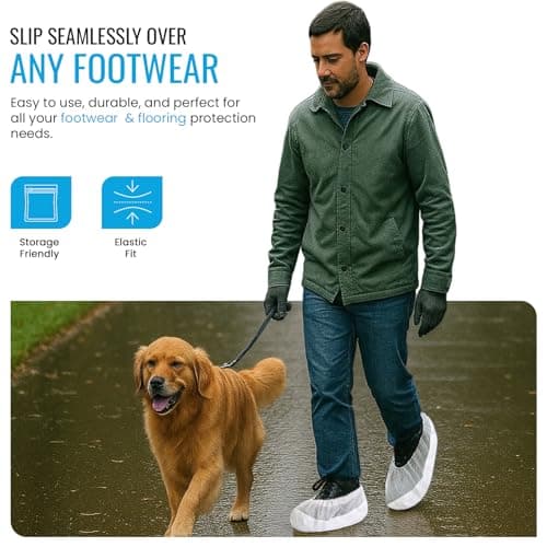 TYGA 40 Pieces Waterproof Reusable Shoe Covers - White — view 4