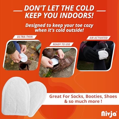 Top Heat Toe Foot Warmers – 10 Pairs - 8 Hours Warm Toes - Air Activated - Instant Heat - 100% Natural Heat - Feet Warmers for Women and Men — view 5