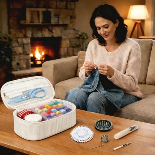 Xypower Sewing Kit with Storage Bag, Complete Sewing Accessories Set for Hand Sewing, Portable Sewing Tools for Home and Travel Gray — view 4