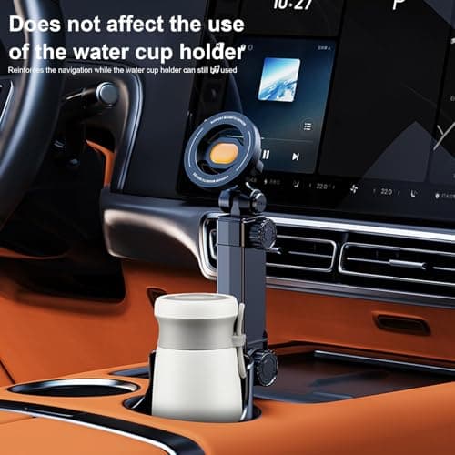 Phone Cup Holder for Car - 2-in-1 360 Rotating Magnetic Non-Slip - Cell Phone Cup Holder Car Mount - for Vehicle Truck SUV RV Sedan Van Road Trip Travel Driving Driver Men Women — view 5