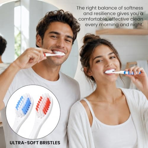 2Pcs Folding Toothbrush, Portable Travel Toothbrush Set, Lightweight Soft Tooth Brush for Travel, Camping, Hiking, Office (Blue & Red) — view 5