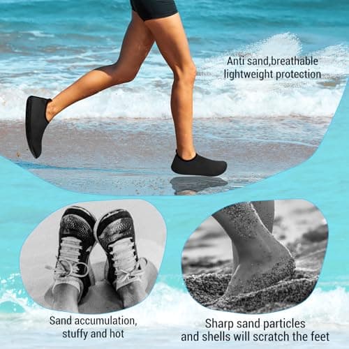 Water Shoes for Women Men Swim Beach Sea Shoes Lightweight Barefoot Aqua Socks Quick Dry Breathable Swimming Pool Wet Shoes for Surfing Running Diving Yoga Kayaking Travel Holiday Essentials — view 3