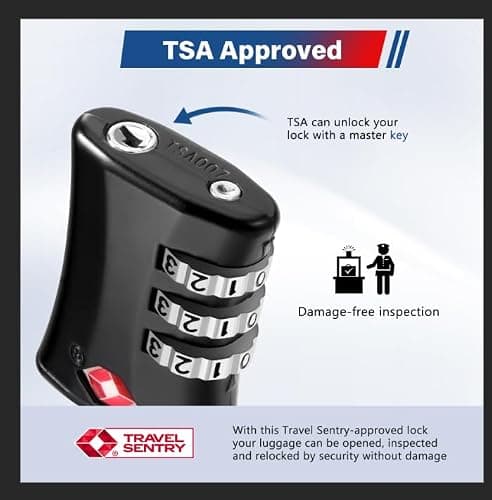 Blendura TSA Luggage Lock 2 Pack, 3 Digit Combination, Black — view 2