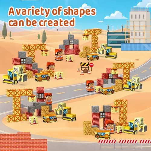 Magnetic Blocks Travel Set for Kids 35pcs: Engineer Iron Case Creative Play — view 6