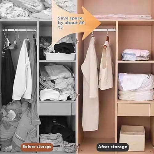 2 Pcs No-pump Vacuum Storage Bags, Press & Seal Reusable Space Saver Bags, Luggage Compression Storage, Thickened Vacuum Bag, For Bedding Clothes Blanket Pillow Mattress Home Travel Road Trip Closet — view 4