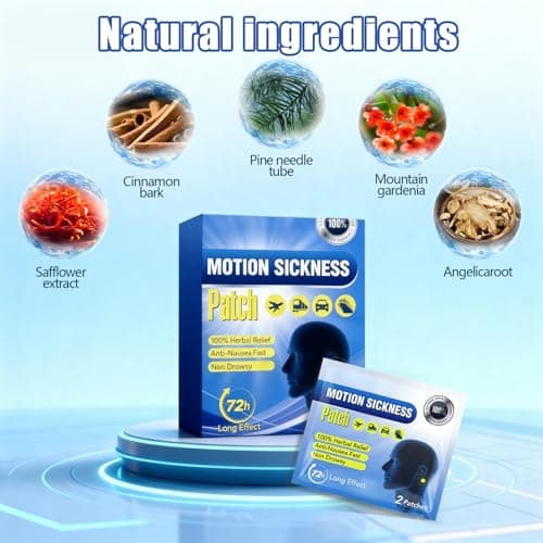 40 Motion Sickness Patches - Non-Drowsy Nausea Relief for Car and Boat — view 2