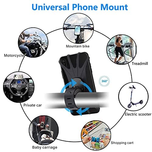 Kinizuxi Bike Phone Mount 2 Packs, Universal Handlebar Phone Holder, 360° Rotation Silicone Bicycle Mount Compatible With iPhone Samsung All Phones — view 6
