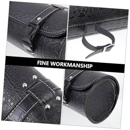 Faux Leather Motorcycle Tail Bag for Cruiser, Large Capacity Black Storage — view 6