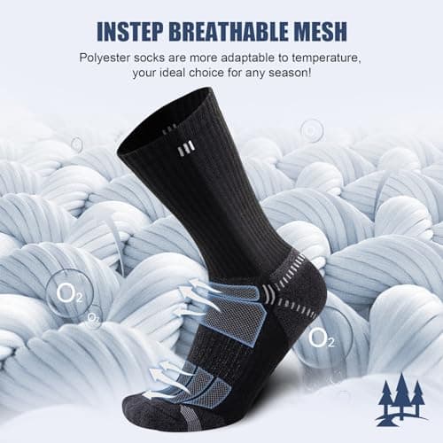 Cirorld Cushioned Mens Socks, 5 Pairs Breathable Walking Socks — view 6