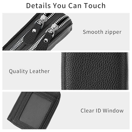 SENDEFN Wallet for Women RFID Blocking Credit Card Holder for Women Small Blocked Accordion Wallets Ladies Purse with Zipper Coin Pocket & ID Window — view 3