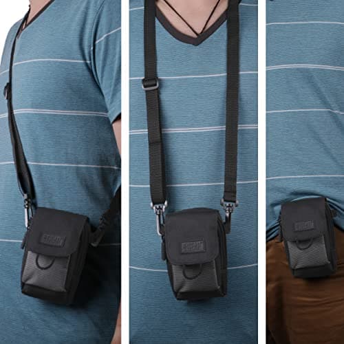 USA Gear Digital Camera Case Compatible with Canon G7x Mark ii, Nikon Coolpix, Canon Elph 190, PowerShot and More - Small Camera Bag Travel Case with Shoulder Strap, Belt Loop and SD Card Pocket — view 6