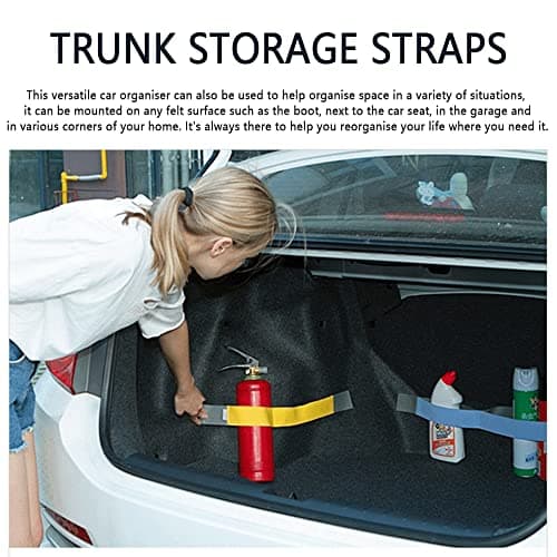 GTLM 70cm Elastic Car Trunk Organizer Straps with 2 Pocket,Car Organizers,Organize the Cluttered Trunk Keeps Items from Rolling Around,Universal Automotive Interior Accessories (Length 70CM) — view 5