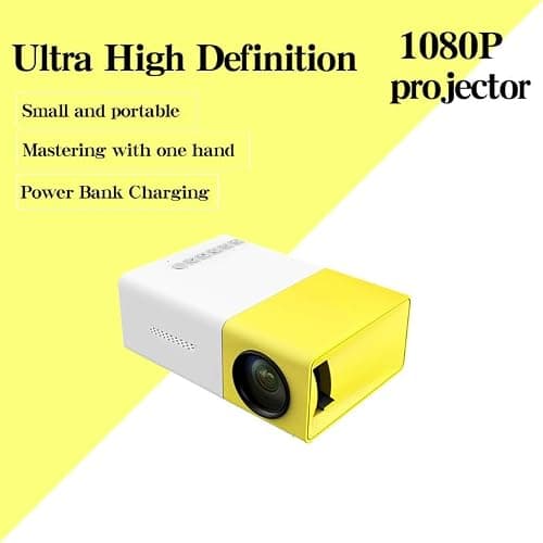 Portable Mini Wireless Projector, Mini 4K 1080P Support Art Projector LED Drawing Projectors Light Box for Tracing Draw Tracing Board Sketching Painting for Home Movie Outdoor (Yellow+White) — view 4
