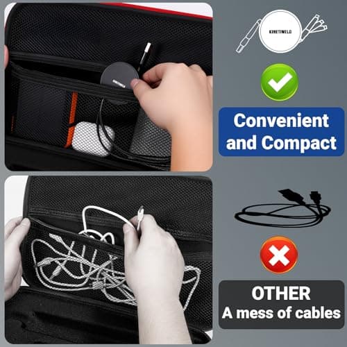 KINETIWELD 6-in-1 Multi Charger Cable with Aluminum Alloy Panel - 66W PD USB-C Fast Charger, CarPlay Enabled Data Sync Cable for Phone, Laptop, Tablet, and Car Use - Black — view 6