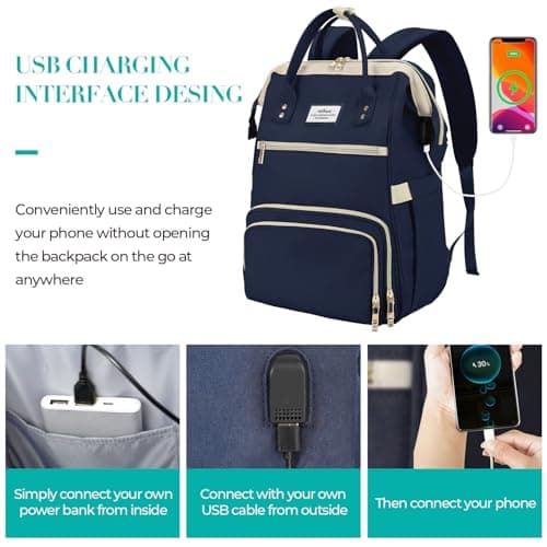 ETRONIK Laptop Lunch Backpack for Women, 15.6 inch Laptop Backpack — view 5