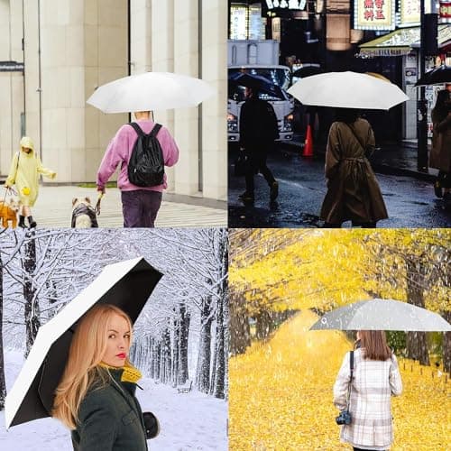 YZDZSW 6 Ribs Windproof Compact Umbrella, Small Umbrella for Handbag, White — view 6