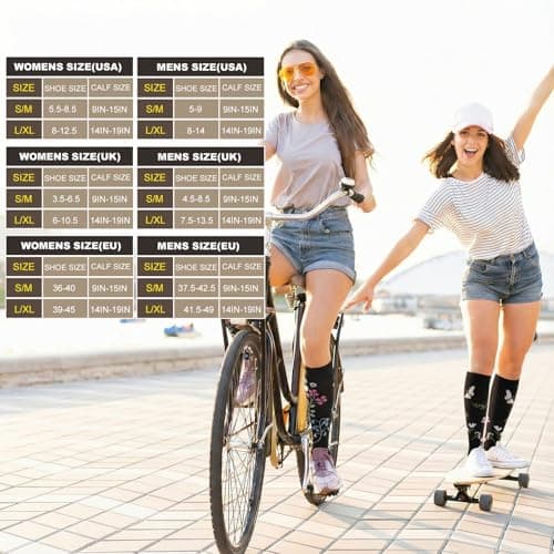 Zuimei 6 Pairs Compression Socks for Women Men — view 2