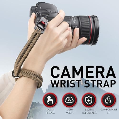 SUNYA Camera Wrist Strap for Photographers with Quick Release Buckle Paracord Rope Camera Hand Strap Compatible for DSLR or Mirrorless Camera — view 2