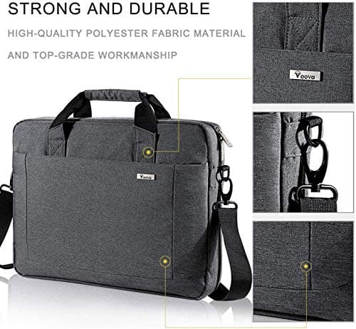 Voova Laptop Bag Case 17 17.3 Inch Computer Sleeve Messenger Bag, Grey — view 2