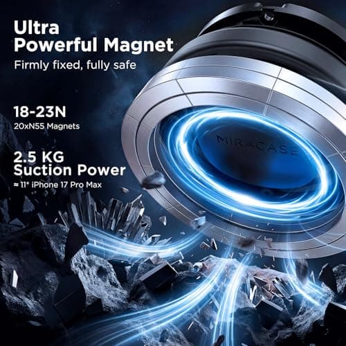 Miracase Magnetic Car Phone Holder for Air Vent, 360° Rotatable Phone Holder for Cars, [Durable Hook Clip & Super-strong Magnetic Attraction] Fit for iPhone 17 Pro Max Air 16 15 14 13 12 — view 2