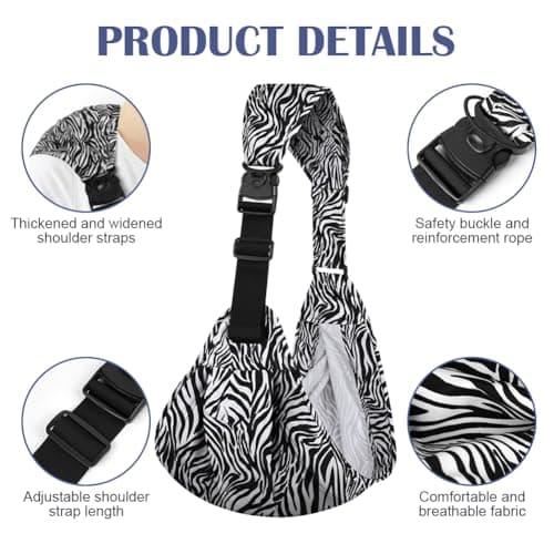 AYESY Baby Carrier, Portable Toddler Sling Carrier with Adjustable Thick Shoulder Straps, Soft Baby Sling for Newborn Up to 3-24 Months, Breathable and Comfortable(Zebra) — view 3