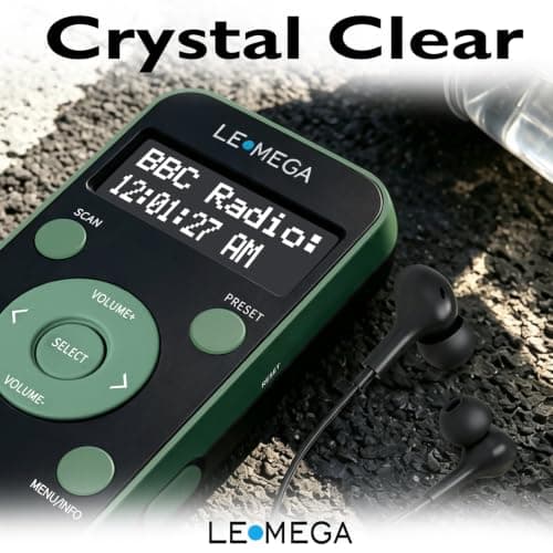 LEMEGA PR1L Pocket DAB/DAB+ Digital Radio,Rechargeable,Earphones Incl,Green — view 6