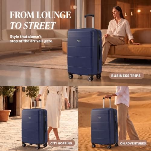 LUGG - Jetset 32 Inch Large Suitcase – Lightweight Hard Shell Luggage with TSA Lock – Water-Resistant ABS Spinner Suitcase – 4 Wheels – 86x58x31cm Travel Bag — view 4