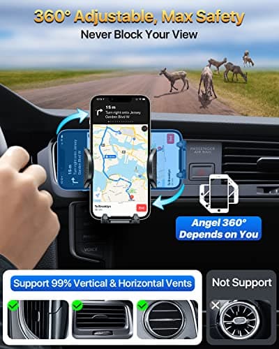YRU [True Military-Grade & Aluminum Alloy & 360° Rotatable] 2025 Ultimate Car Phone Holder Dashboard Mount 【90+LBS Safest Strongest & Patent Certs】 for iPhone 17 16 15 Pro Max Samsung, Rose Pink — view 4