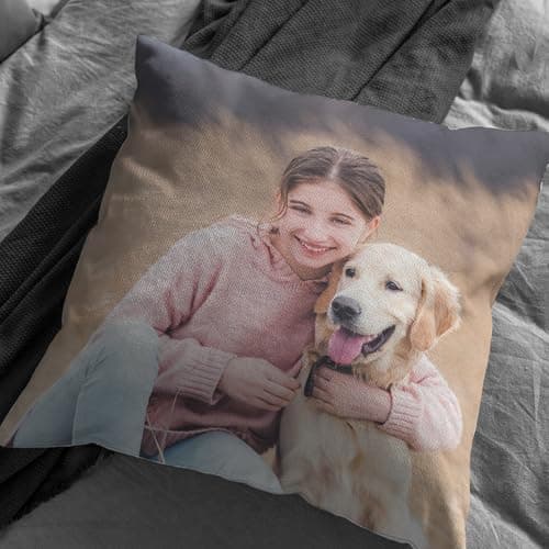 Print Maniacs Personalised Soft Pillow Gifts Best Friend, Custom Photo Pillow for Adults Kids, Gifts for Mum, Dad, Boyfriend, Girlfriend Cold for Sleeping — view 5