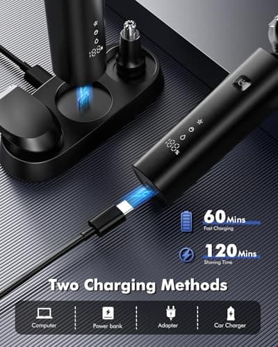 iWarmbase Electric Razor for Men, Mens Shaver with Magnetic Head — view 6