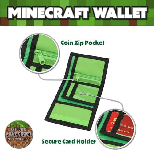 Minecraft Boys Wallet with Card Slots & Zip Coin Pocket — view 5
