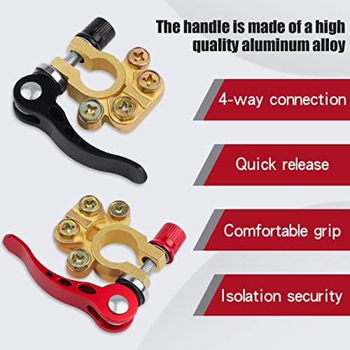 JatilEr 2 Pcs Quick Release Battery Terminal Connectors, 4 Way 12V/24V/60V — view 2