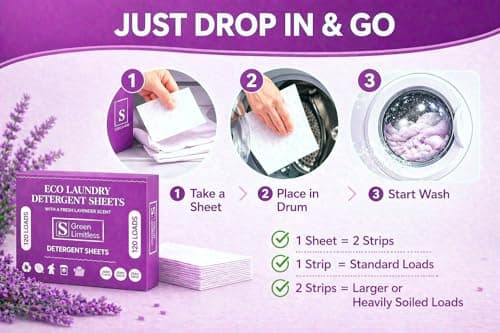 Green Limitless Eco Laundry Detergent 120 Sheets (Loads) with A Lavender Scent. All the benefits of a liquid detergent, washing powder, or washing pods without any of the drawbacks. — view 5