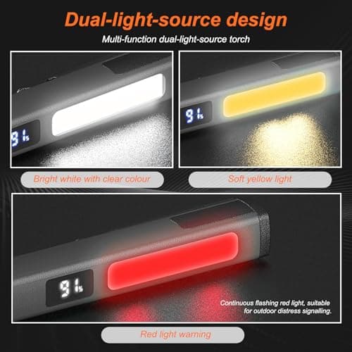flintronic 1PC Mini Torch, USB Rechargeable Flashlight, Pocket Pen Torch Light Torches, with Pocket Clip & Digital Display, Waterproof, for Inspection, Workshop, Repair, Hiking, Grey — view 6