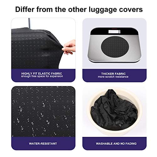 7-Mi Water Resistant Print Trolley Case Protective Cover for 23/24/25 Luggage Spandex Washable Anti-Scratch Travel Suitcase Protector M Black — view 5