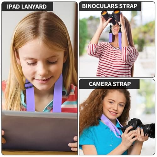 Mabor Adjustable Camera Neck Strap - Universal Tablet Shoulder Strap for Binocular, Laptop, Phone - Purple Nylon Lanyard — view 4