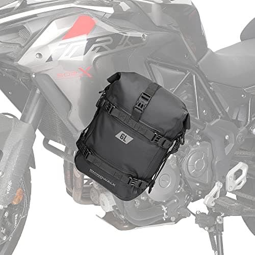 Rhinowalk Motorcycle Front Bumper Bag Tail Bag Motorbike Side Bag 6L Full Waterproof Moto Saddle Pannier Bag Professional Motor Accessories-Black