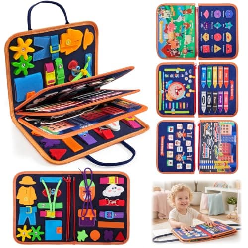 Montessori Busy Board, Busy Book, Sensory Toys for 1-3 Years Old Baby Gifts