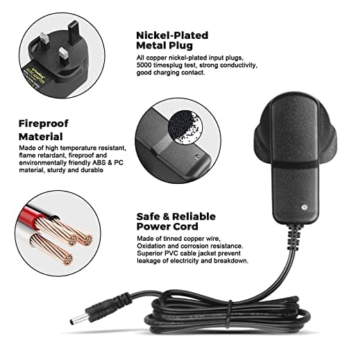 15V 1A Power Adapter Supply 1000mA 3.5mm x 1.35mm UK Plug 1.0A for Peak 450A 500A 600A 800A 1000A Peak Portable Car Jump Starter Charger Compatible with Booster Battery and DBPower DJS50 Adaptor — view 5