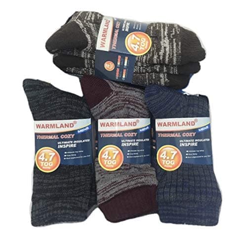 3 PAIRS OF MENS THERMAL EXTREME HOT WINTER WARM THICK SOCKS 4.7 TOG WITH SHERPA FLEECE LINING (FADE-CAMO 48) — view 2