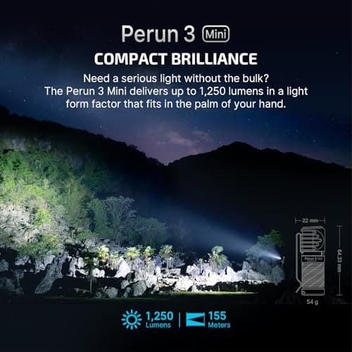 OLIGHT Perun 3 Mini Head Torch Rechargeable, 1100 Lumens Bright Headlamp — view 2