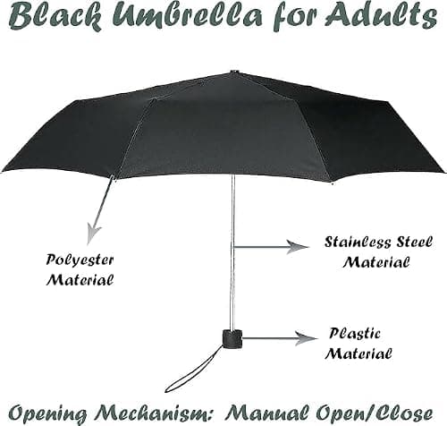 2Pcs Foldable Umbrella, Compact Black & Multicolor, Windproof Strong, Waterproof Stick Travel Umbrella for Women & Men, Ideal for Home & Rain Use — view 4